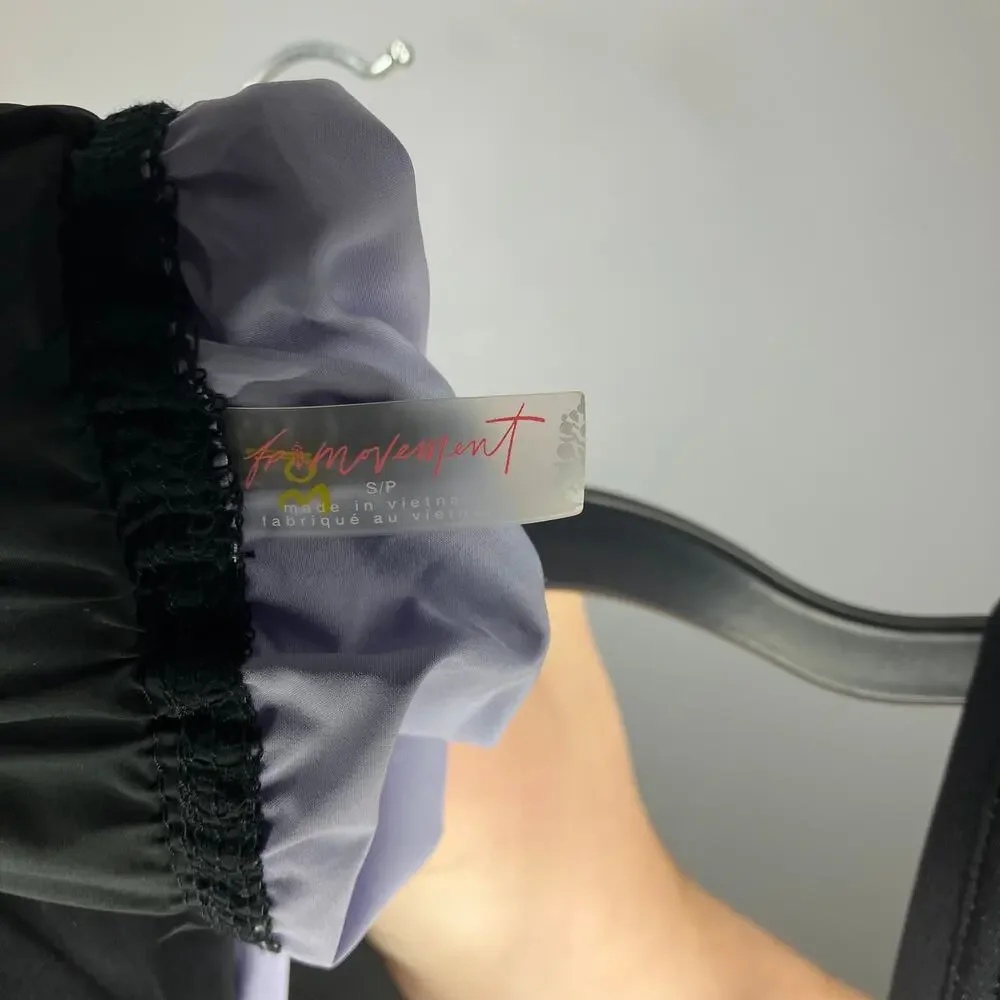 NWT FREE PEOPLE MOVEMENT Double Bounce Onesie Black Combo Purple Small - Picture 4 of 5